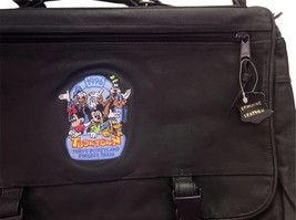 Vtg Tokyo Disneyland Disney Black Leather 1996 Toontown Project Team Laptop Bag image 2