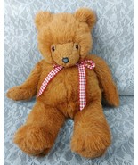 JCPenney Gund Teddy Bear Plush Brown Red White Bow 23&quot; Stuffed 1987 Vint... - $76.71 CAD