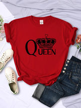 Queen&#39;S Big Crown Printed Women T Shirts Short Sleeve t-shirt tee gift - $20.29