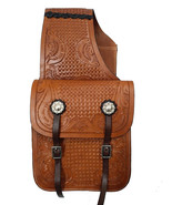 Genuine Leather Western Trail Tooling Carving Horse Saddle Bag - $125.00