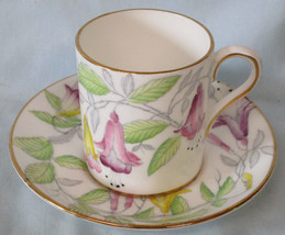 Royal Stafford Fuchsia Can Style Demitasse Cup &amp; Saucer - £12.28 GBP