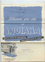 Wherever You Are in Indiana You&#39;re Close to Something Brochure 1950&#39;s - £22.15 GBP