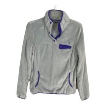 Free Country Womens Jacket Size Small Gray Purple Plush Long Sleeve Pull... - $26.94