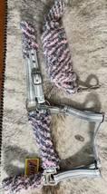 FUZZY Halter and Lead Horse Size Gray and Pink NEW - £19.58 GBP