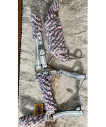 FUZZY Halter and Lead Horse Size Gray and Pink NEW - £19.90 GBP