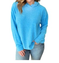 Zenana hooded melange brushed hacci sweater in Deep Sky - size S/M - £23.69 GBP