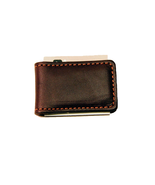 LEATHER MONEY CLIP - STRONG MAGNET - Amish Handmade Color: Dark Brown - $457.91 MXN