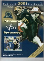 Oct 13 2001 Syracuse @ Pitt Panthers Football Program Troy Nunes Antonio... - £11.60 GBP