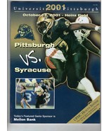 Oct 13 2001 Syracuse @ Pitt Panthers Football Program Troy Nunes Antonio... - £11.66 GBP