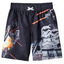 Boys Swim Shorts Disney Star Wars Black Multi Swimsuit Trunks- size 4 - £7.91 GBP