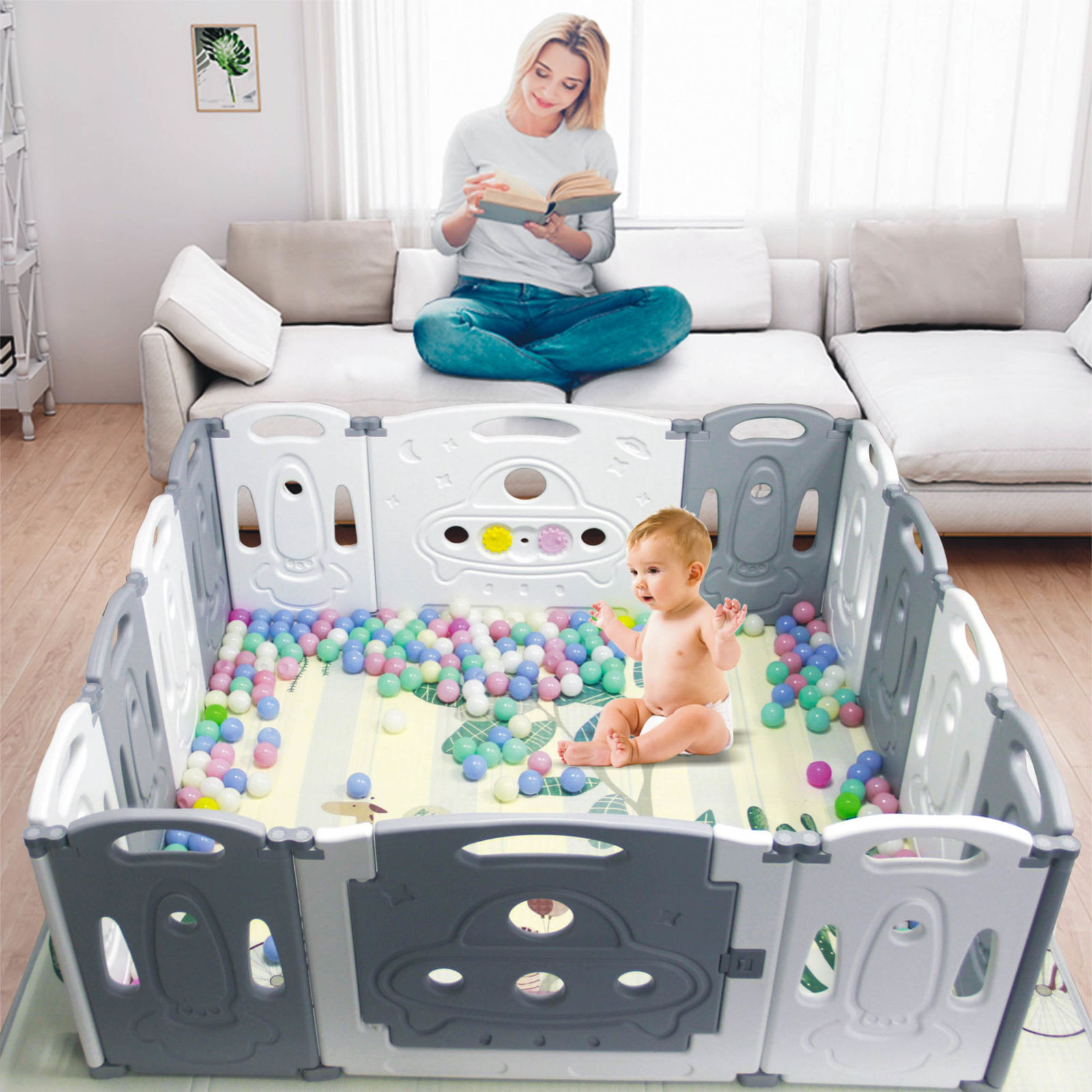 Gupamiga Foldable Baby playpen Baby Folding Play Pen Pet Dog playpen Kids Activi Item image 10