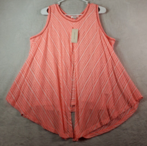 John Paul Richard Tank Top Womens Size Large Pink Striped Sleeveless Round Neck - £12.90 GBP