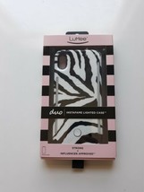 LuMee Duo Phone Case Zebra Glitter Front &amp; Back LED Lighting iPhone Xs Max  - £10.28 GBP