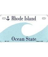 Rhode Island State Background Metal Novelty Motorcycle License Plate - £15.14 GBP