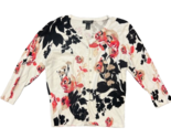 White House Black Market Womens Red Black Floral Long Sleeve Cardigan Sw... - $16.80