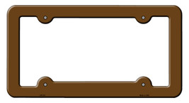 Brown Solid Novelty Metal License Plate Frame LPF-011 - £14.80 GBP