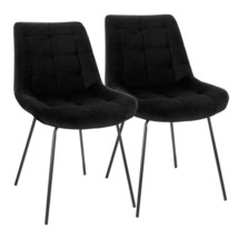 Elama 2 Piece Tufted Chair in Black with Metal Legs - $207.31