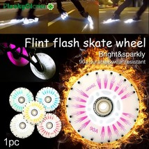 1pc Fire Stone Flash Roller Skate Wheel 72mm 76mm 80mm Flint Flash Spark Inline  - £86.02 GBP