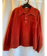 VTG Wilson Men&#39; Store Enro 70s Red Velour Long Sleeve Shirt &quot;Disco Night... - $19.80