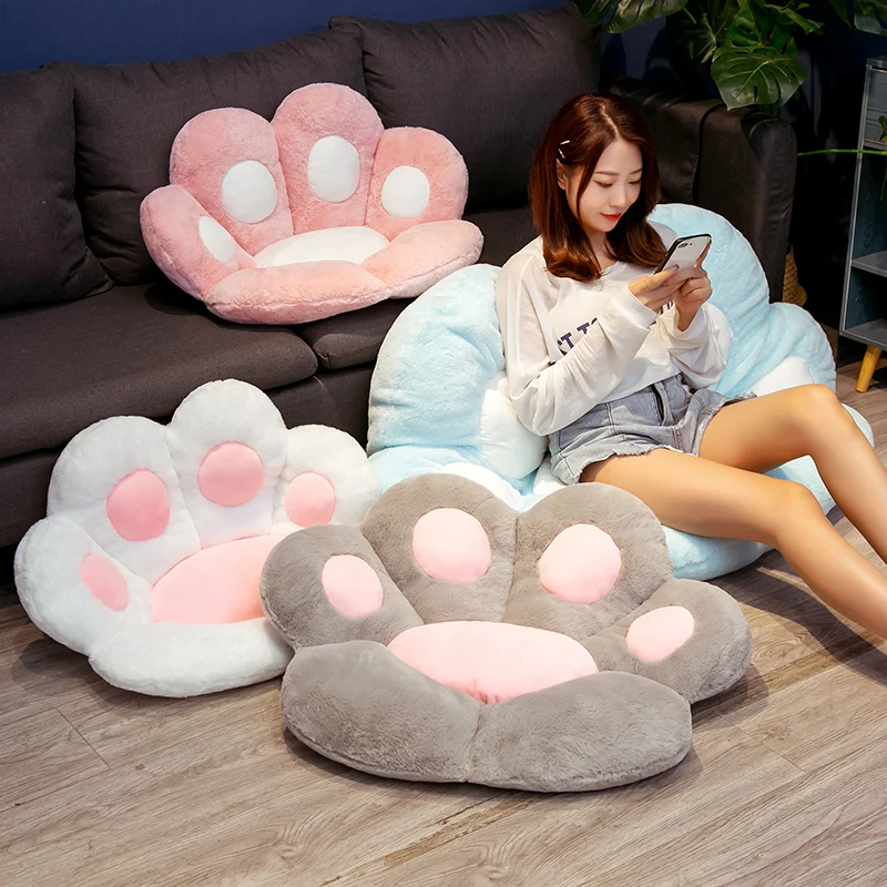 W paw pillow animal seat cushion stuffed plush sofa indoor floor home chair decor gift thumb200