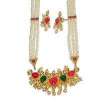 Maharashtrian Jewellery Marathi Nath Mangalsutra Set with Earrings for Women - £20.50 GBP