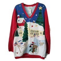Quacker Factory Cardigan Sweater Christmas Usa Angel Womens Xs - £17.84 GBP