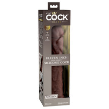 King Cock Elite 11&quot; Dual Density Silicone Cock Brown - £71.76 GBP