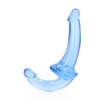 RealRock Crystal Clear 6 in. Strapless Strap-On Dildo Blue - $30.95