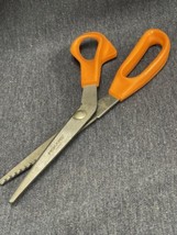 Fiskars Pinking Shear Scissors Zig Zag 10&quot; Inch Orange Handle - £5.43 GBP