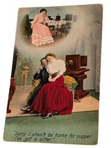 Postmarked 116 Years Ago Romance Comic Man Woman Vintage Postcard Illino... - $145.64 MXN