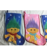 Lot 3 Holiday Stocking Pink Blue Good Luck Trolls - $375.95 MXN