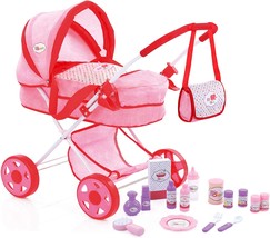 Little Mommy Doll Pram 17 Piece Play Set (D96589) - Includes a Matching ... - £35.16 GBP
