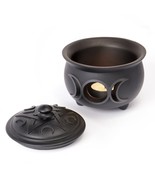 Alchemy Gothic V107 - Triple Moon Cauldron Pot Candle Holder Decor Wicke... - $37.80