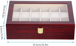 12 Slot Watch Box Jewelry Display Wooden Watch Organizer For Men And Women NEW - £39.33 GBP