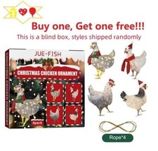 4 Pieces Christmas Chicken Ornaments Acrylic Xmas Tree Decoration for Ch... - £11.00 GBP
