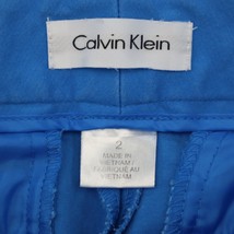 Calvin Klein Shorts Womens 2 Blue Flat Front Zip Pockets Chino Bottoms - £17.78 GBP