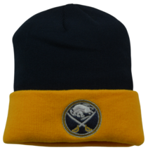 Buffalo Sabres NHL Team Logo Cuffed Knit Beanie Winter Watch Cap Hat by Adidas - £15.17 GBP