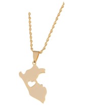 Stainless Steel Peru Map Pendant Necklaces Women Map of Peru - £69.17 GBP