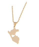 Stainless Steel Peru Map Pendant Necklaces Women Map of Peru - £67.89 GBP