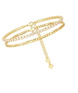 24K Gold Plated Ankle Bracelets for Women Layered Cubic for - £230.13 GBP