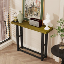 Industrial Console Table Narrow Wood Accent Sofa Table Entryway 1.8in Strong Leg - £48.49 GBP