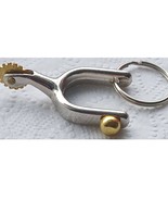 Western Boot Spur Keychain Bag Charm Silver with Gold Spur - €12,85 EUR