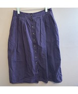 Vintage L.L. Bean Purple Button Front Lined Full Midi Skirt Women’s Size... - $40.94 CAD