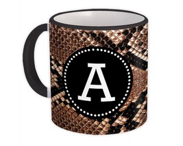 Monogram Letter A : Gift Mug Snake Initial ABC Alphabet Animal Print CG7177A - £12.19 GBP