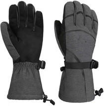Ski Gloves - Waterproof Breathable Winter Gloves, Eco Friendly (Gray,Size:M) - £14.36 GBP