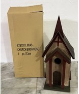 Handmade Wooden &amp; Metal 15” Rustic Farmhouse Church Chapel Bird House De... - $529.17 MXN