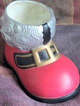 Vintage Christmas Ceramic Santa&#39;s Boot Planter Hobbyist Décor 1975 Handp... - $217.01 MXN
