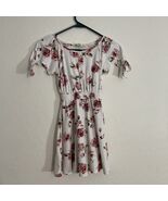 Girls Floral Romper Dress Size 7 Short Sleeve Roses by Shosho - $10.95