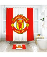 Manchester United FC Shower Curtain Bath Mat Bathroom Waterproof Decorative - £17.97 GBP+