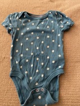 Cloud Island Baby outfit one piece 3 to 6 months teal with white dots - £2.24 GBP